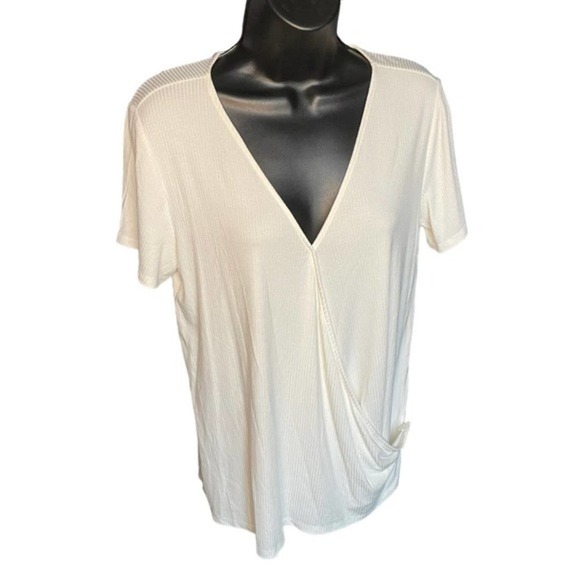 Loft Outlet NWT White Wrapped Blouse Size Medium - Picture 1 of 9